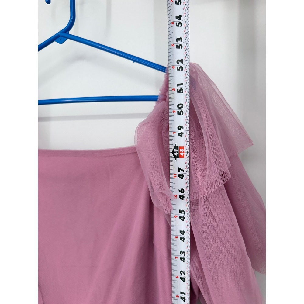 NEW JessaKae Isla Tulle Tiered Ruffle Flutter Sleeve Smocked Dress 1XL Lavendar - Picture 13 of 13